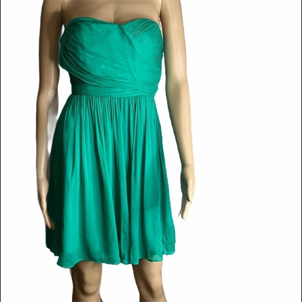 J. Crew Strapless Emerald Green Mini Dress